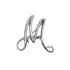 SARAH COVENTRY Signed Initial Letter M Brooch Pin Monogram Script Silver Tone